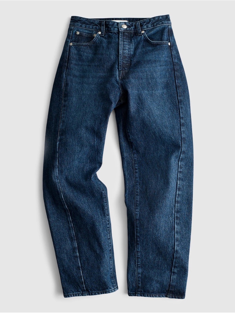 Madewell Indigo Pieced Barrel Leg High-Rise Jeans